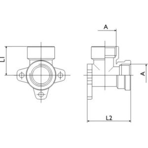 Kolanko gwintowane naścienne 1/2 ww