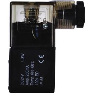 Cewka z wtyczką z diodą LED 24V DC, 4,8 W MS 02400