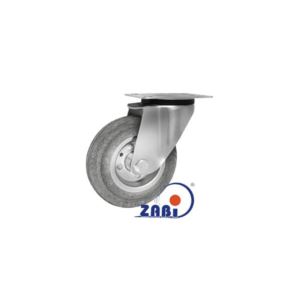 KOŁO METAL-GUMA-SKRĘTNE FI 125 GUMA SZARA